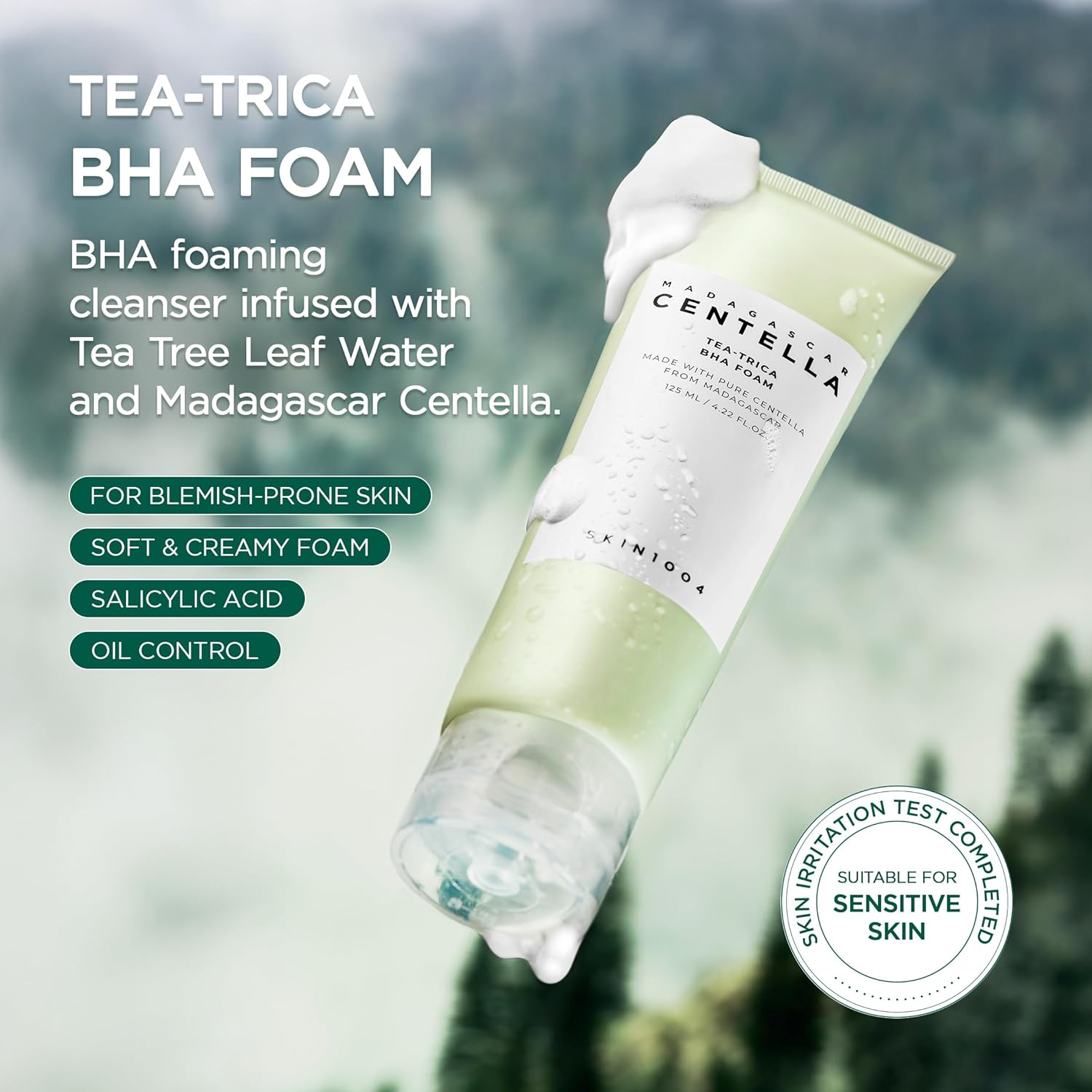 SKIN1004 Madagascar Centella Tea Trica BHA Foam Cleanser 125ml